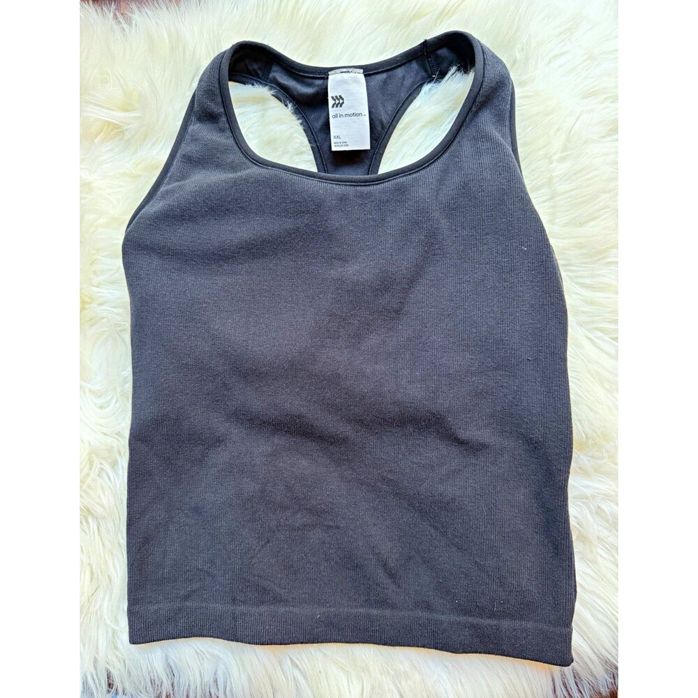 All in Motion Seamless Racerback Sports Bra Gray 2XL Wireless Medium Support